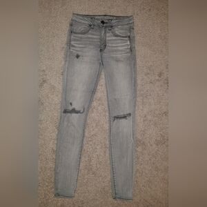American Eagle Outfitters Super Super Stretch Jegging Jeans Size 2 in Grey